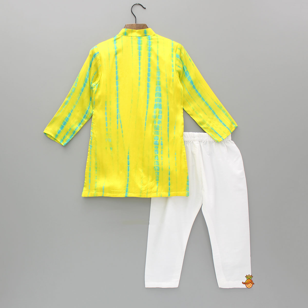 Yellow Printed Embellished Kurta With Pyjama