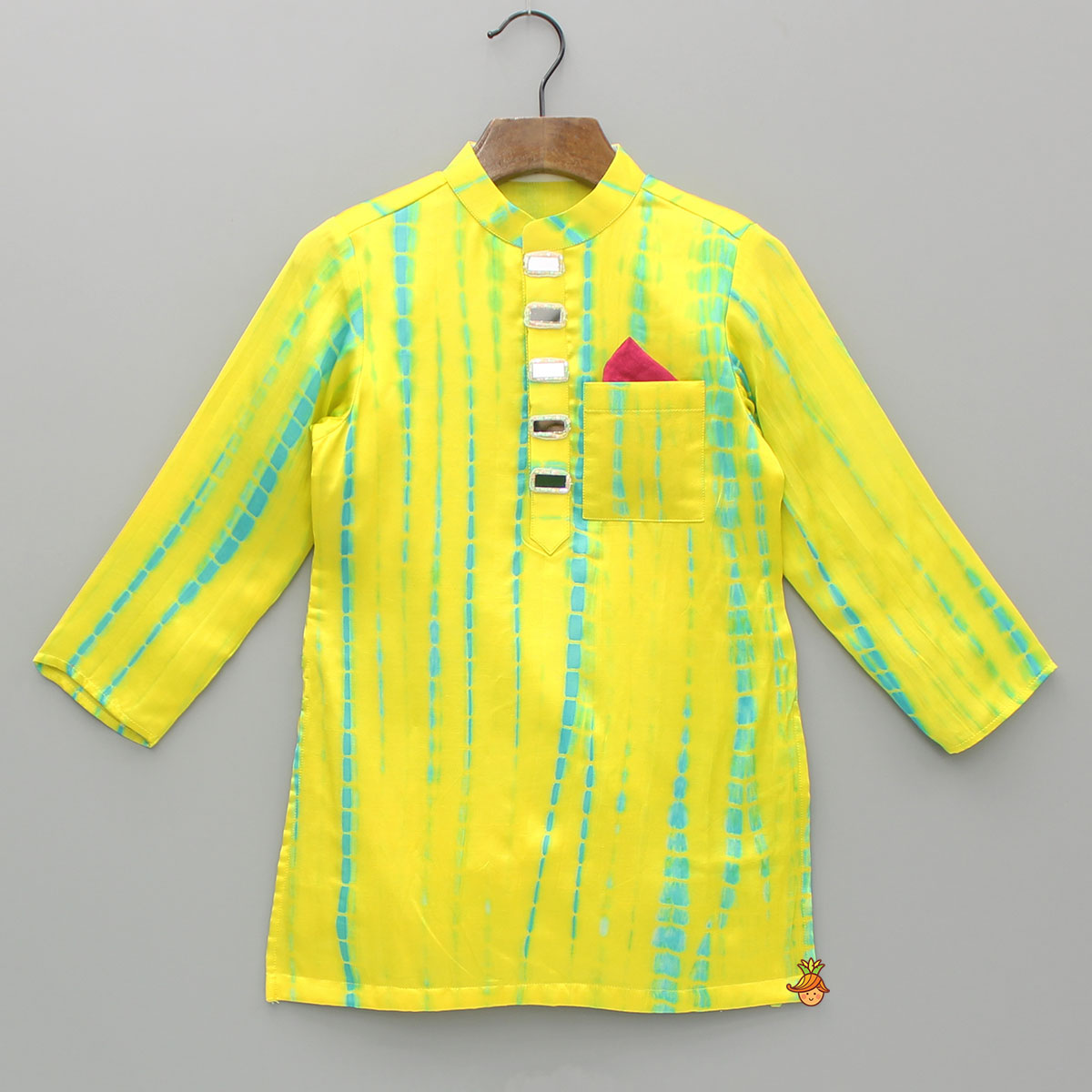 Yellow Printed Embellished Kurta With Pyjama