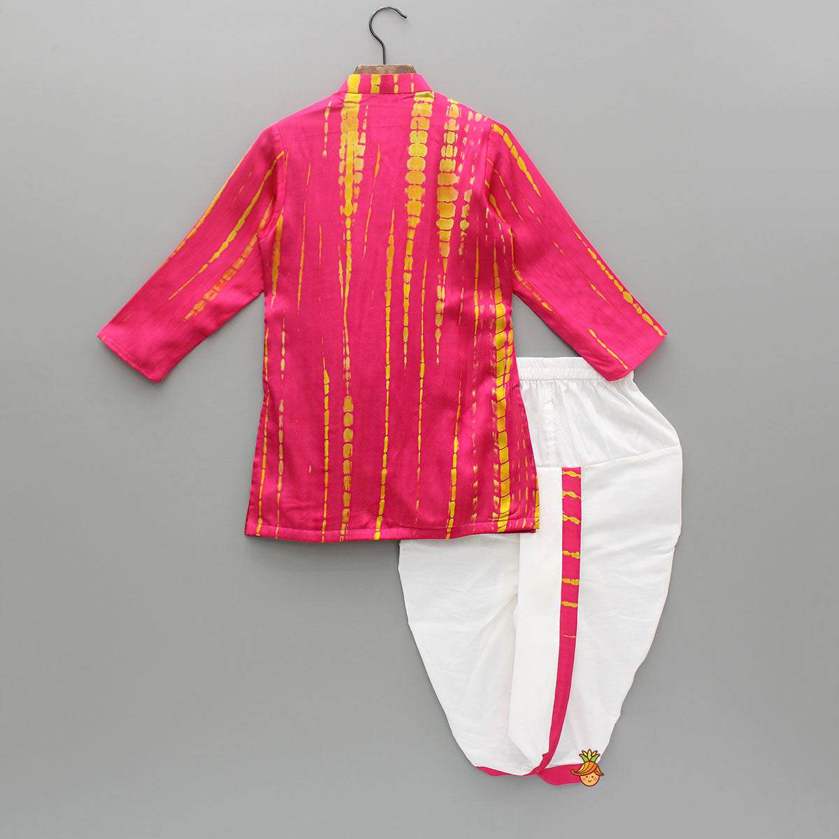 Pink Printed And Embellished Kurta With Dhoti