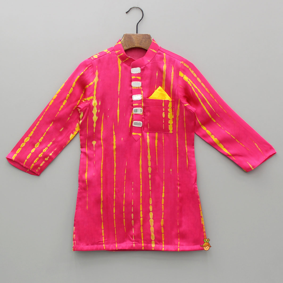 Pink Printed And Embellished Kurta With Dhoti