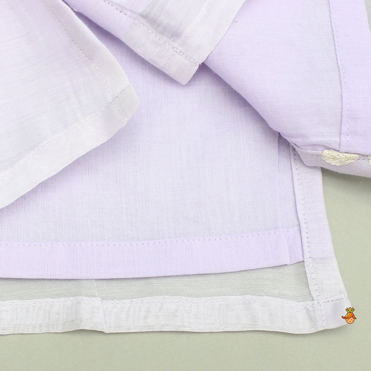 Purple Floral Embroidered Kurta With Pyjama