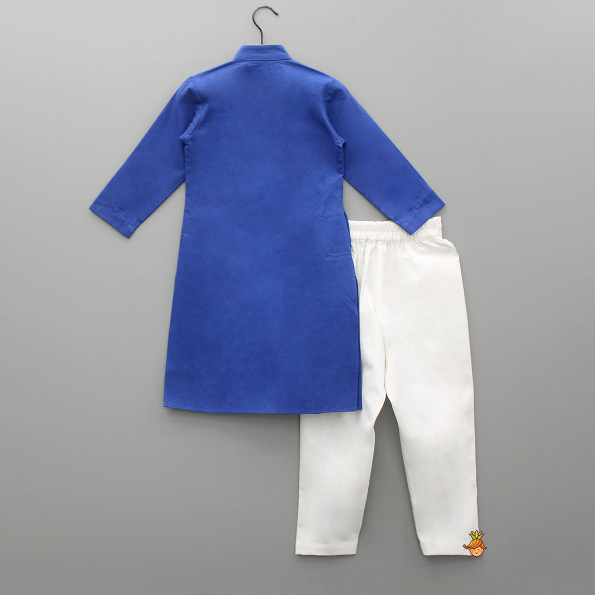 Blue Pleated One Side Flap Stylish Kurta With Pant