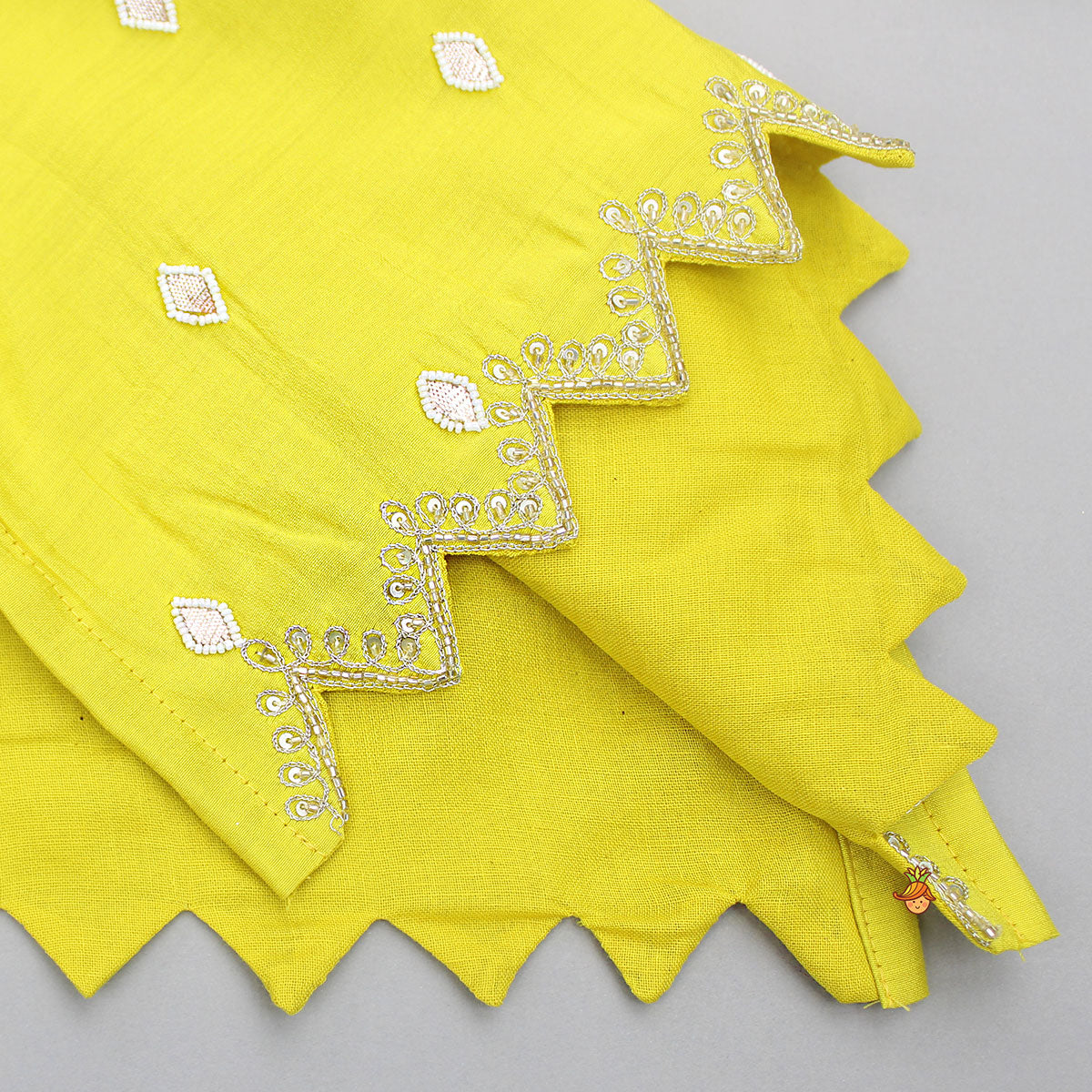 Embroidered Yellow Kurti With Sharara And Dupatta