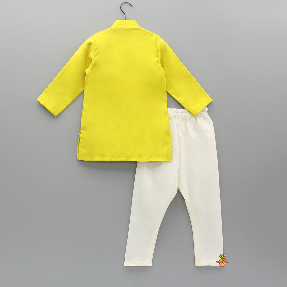 Yellow Embroidered Kurta And Churidar