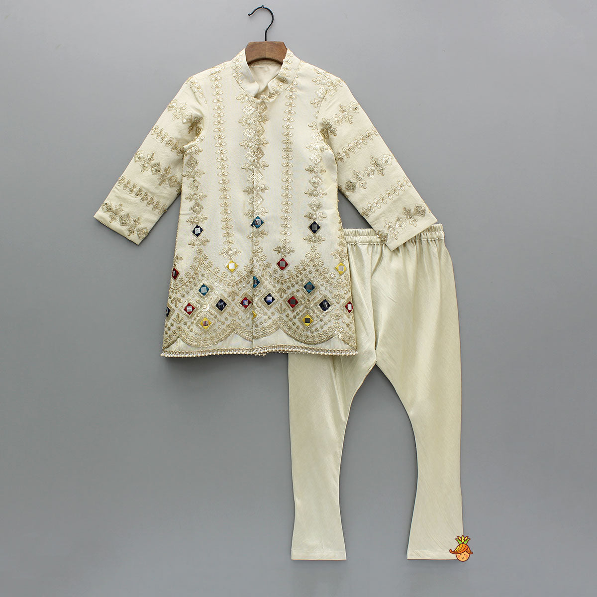 Embroidered and Embellished Sherwani with Churidar