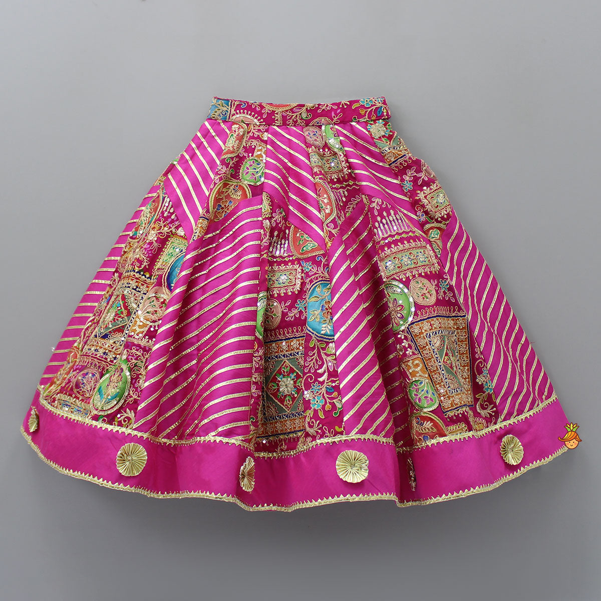 Pink Printed And Embroidered Top With Lehenga And Dupatta