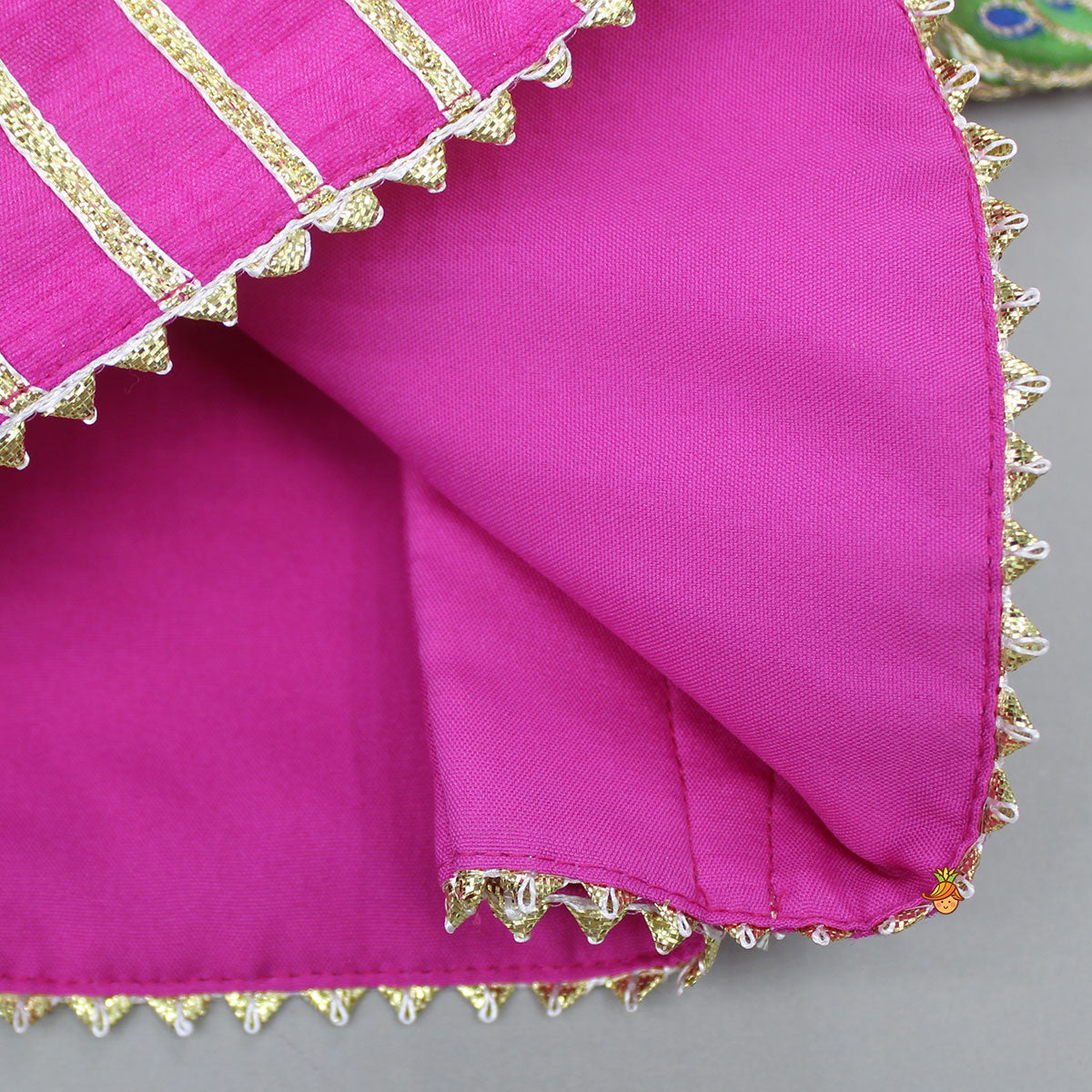 Pink Printed And Embroidered Top With Lehenga And Dupatta