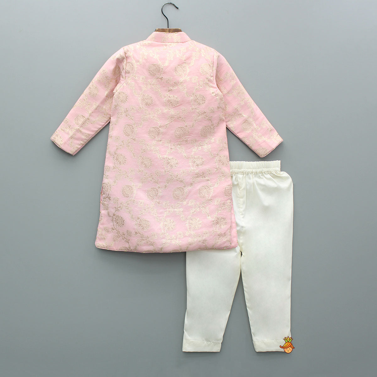 Embellished Pink Chanderi Sherwani And Pant