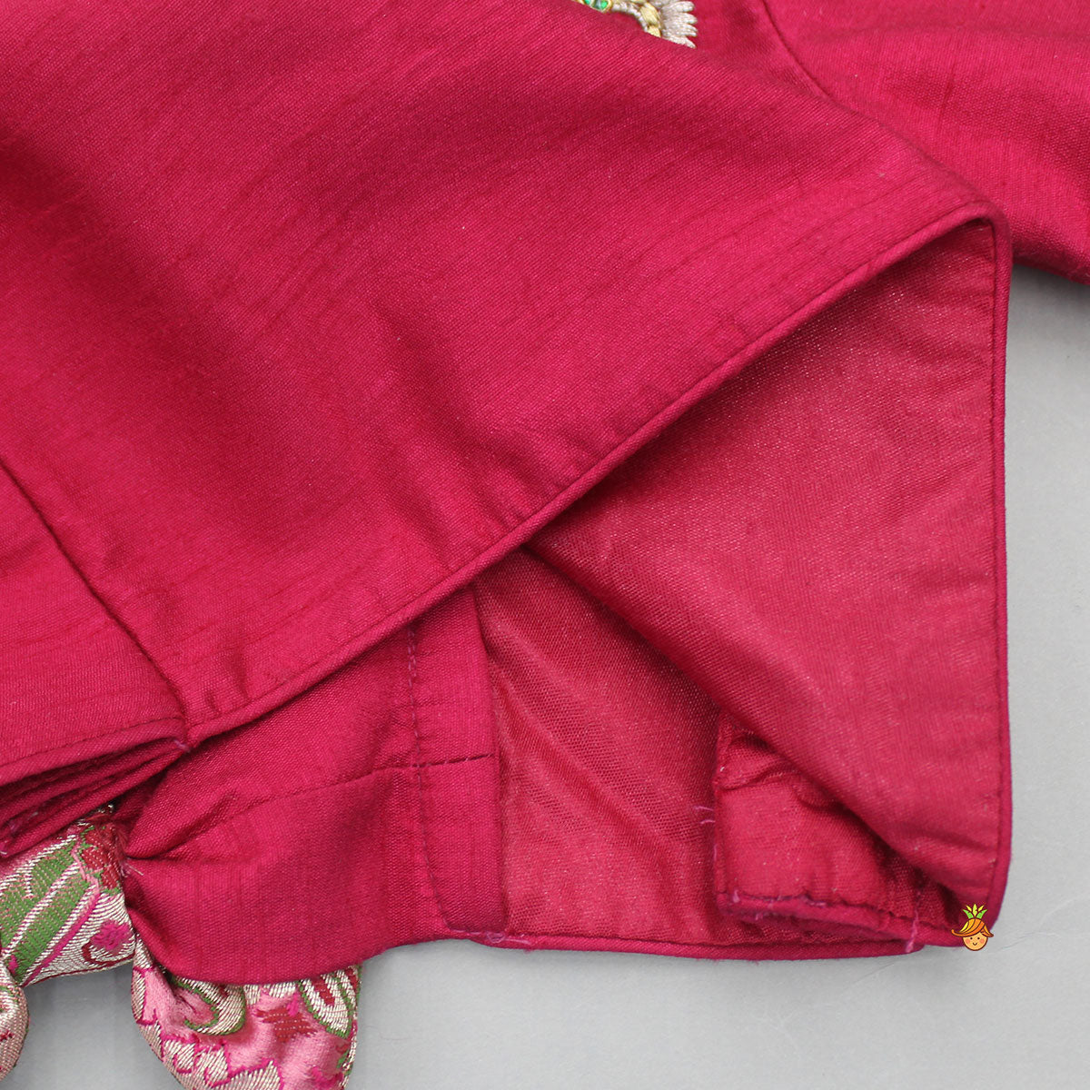 Pink Embroidered And Embellished Top With Lehenga And Dupatta