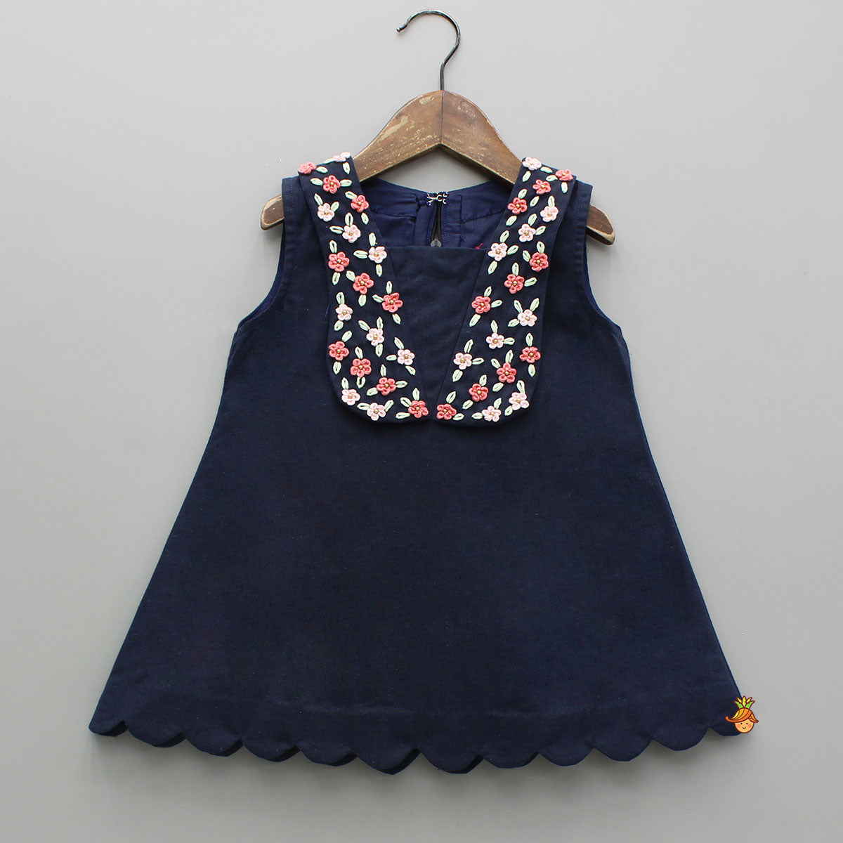 Blue Scalloped Hem Detailing Kurti And Palazzo