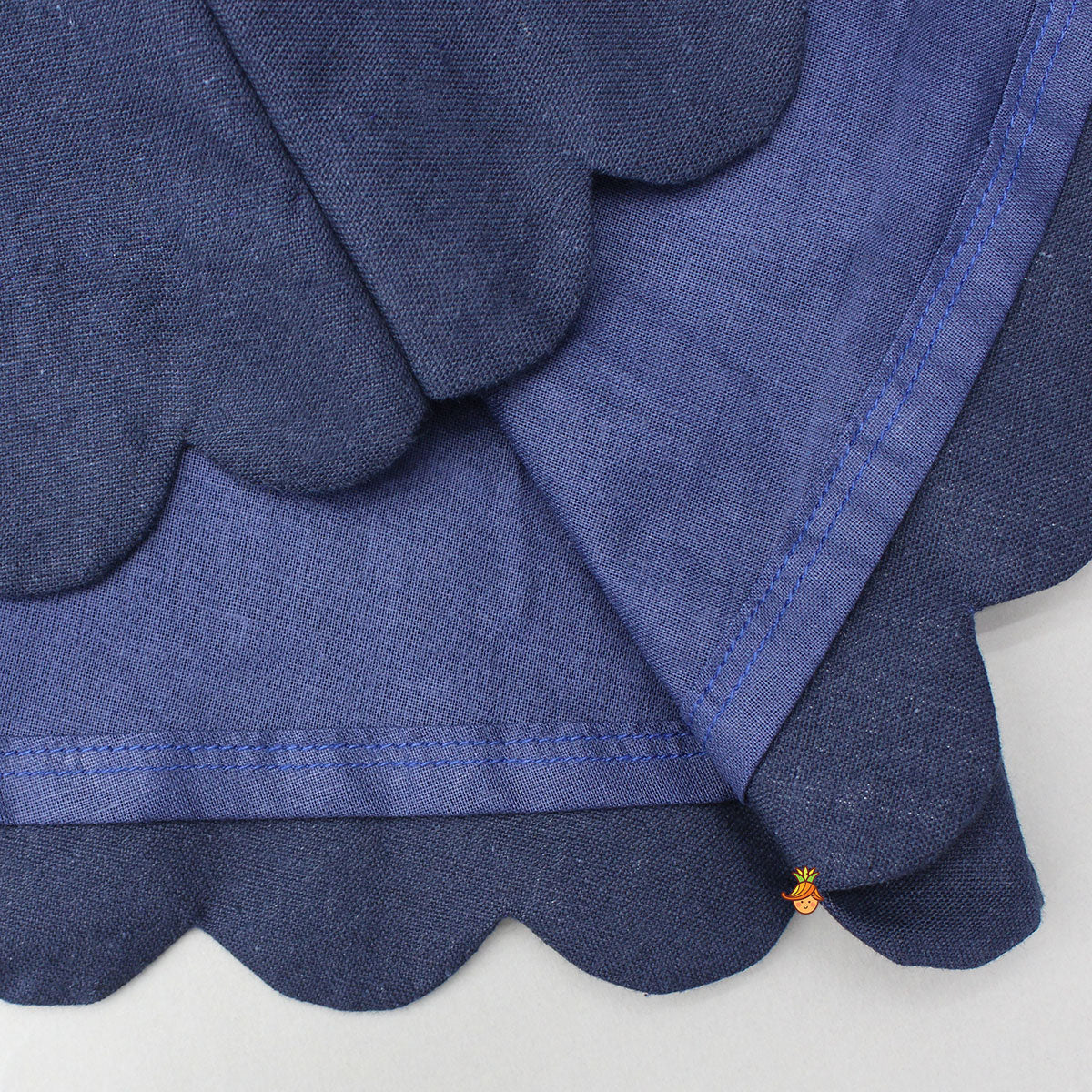 Blue Scalloped Hem Detailing Kurti And Palazzo