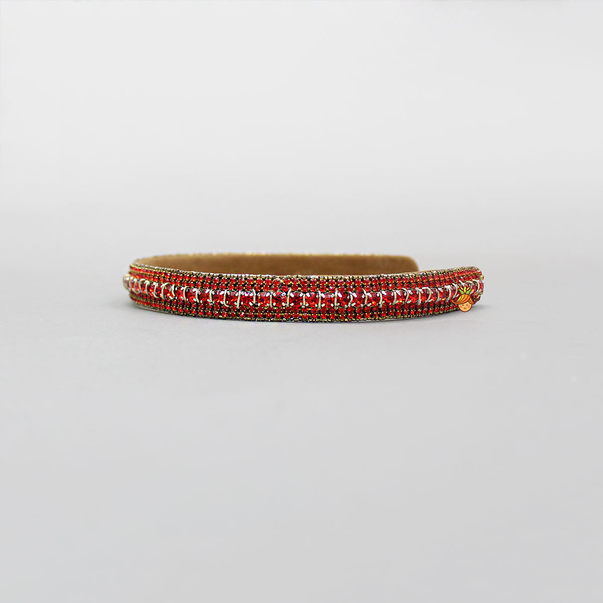 Red Artificial Stones Embellished Hairband