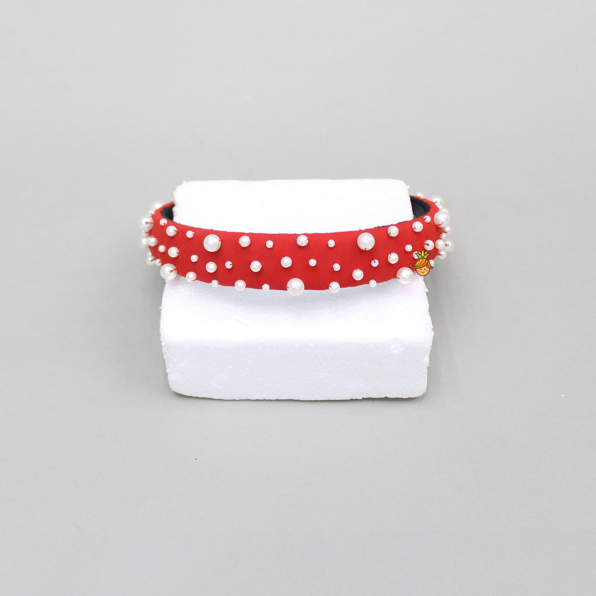 Red Pearls Embellished Hairband