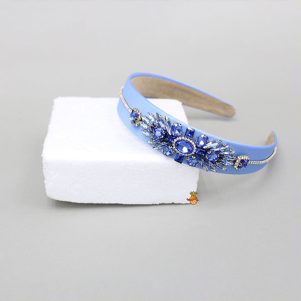 Blue Artificial Stones Embellished Hairband