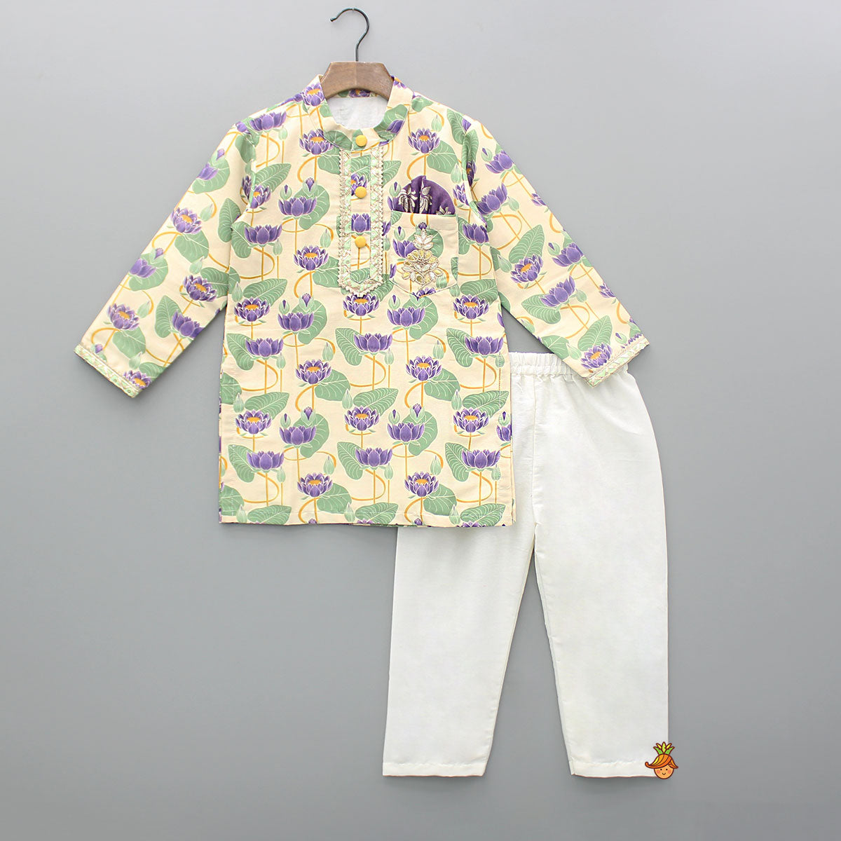 Multicolour Floral Printed Kurta And Pyjama