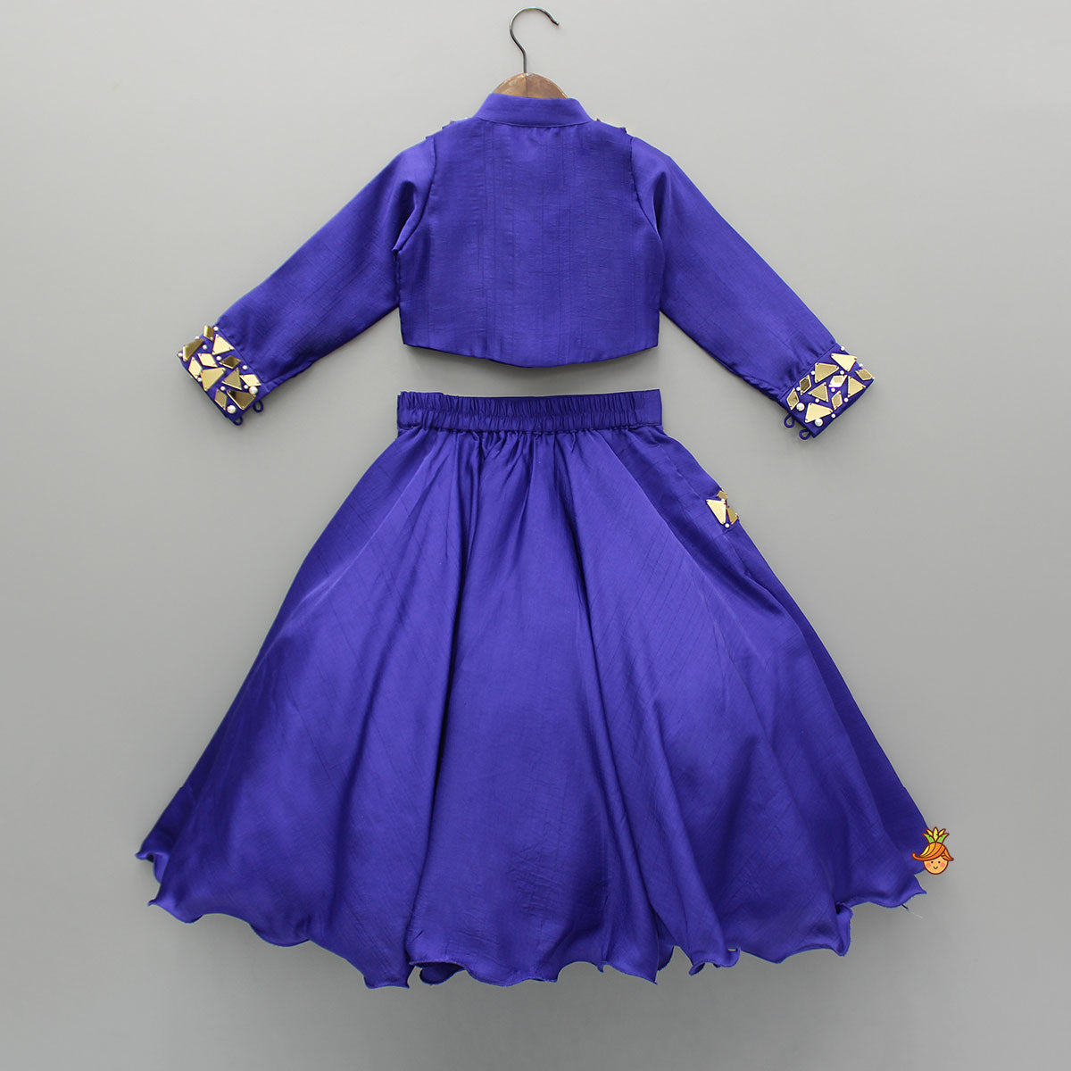 Purple Embellished Top And Lehenga