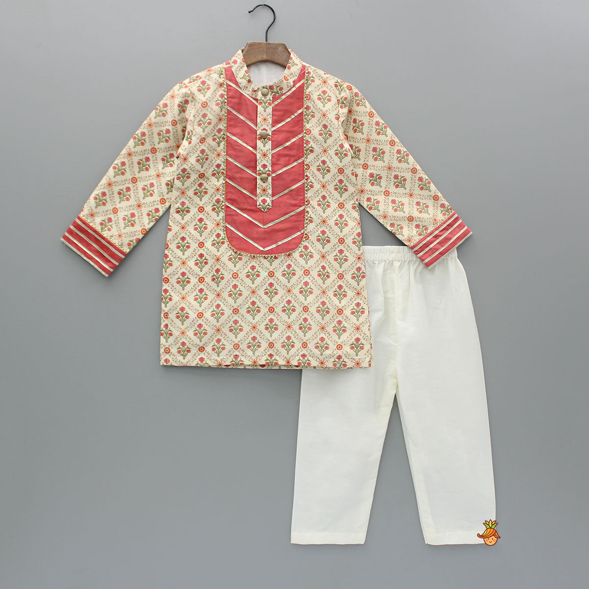 Multicolour Floral Printed Kurta And Pyjama