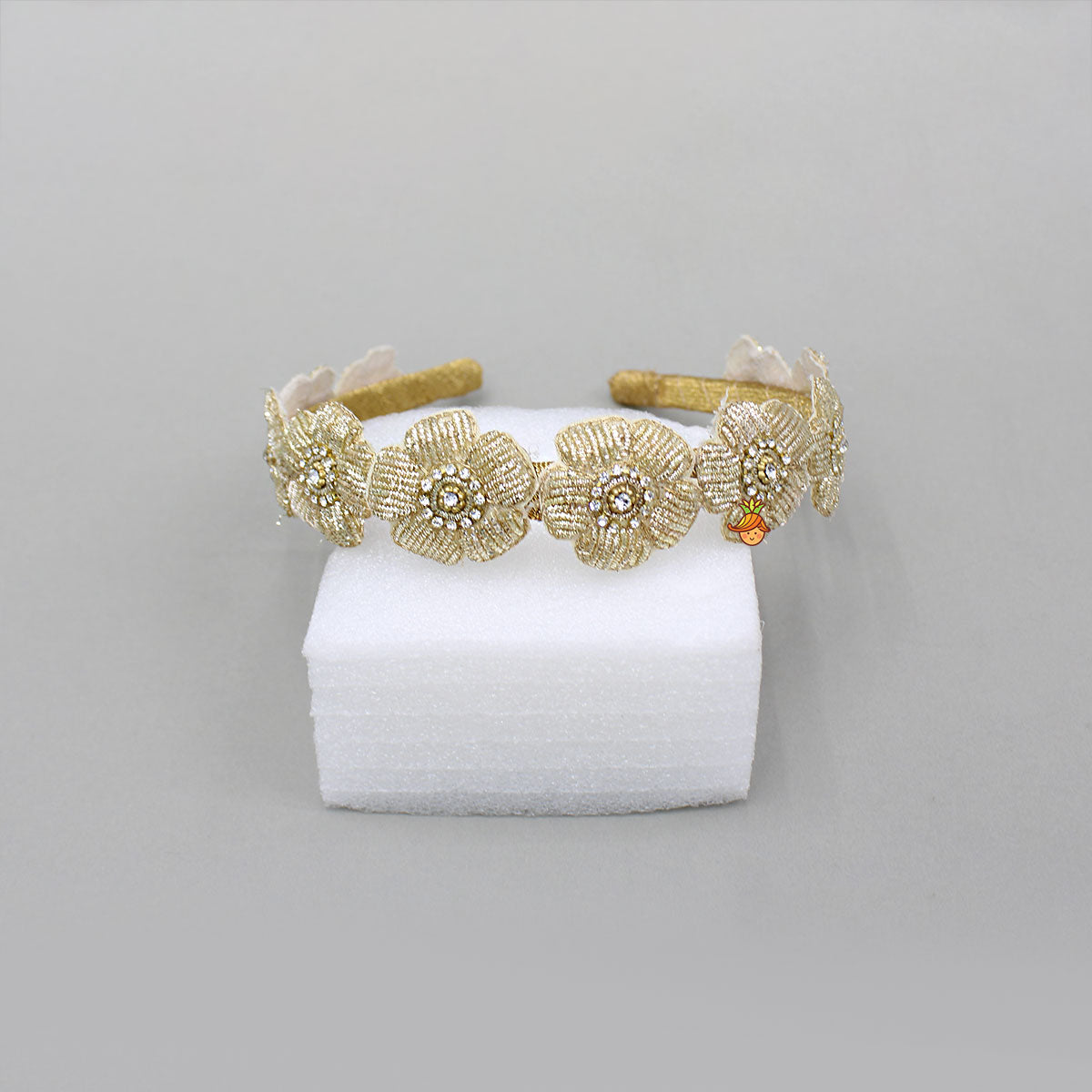 Artificial Flowers Embroidered And Embellished Hairband