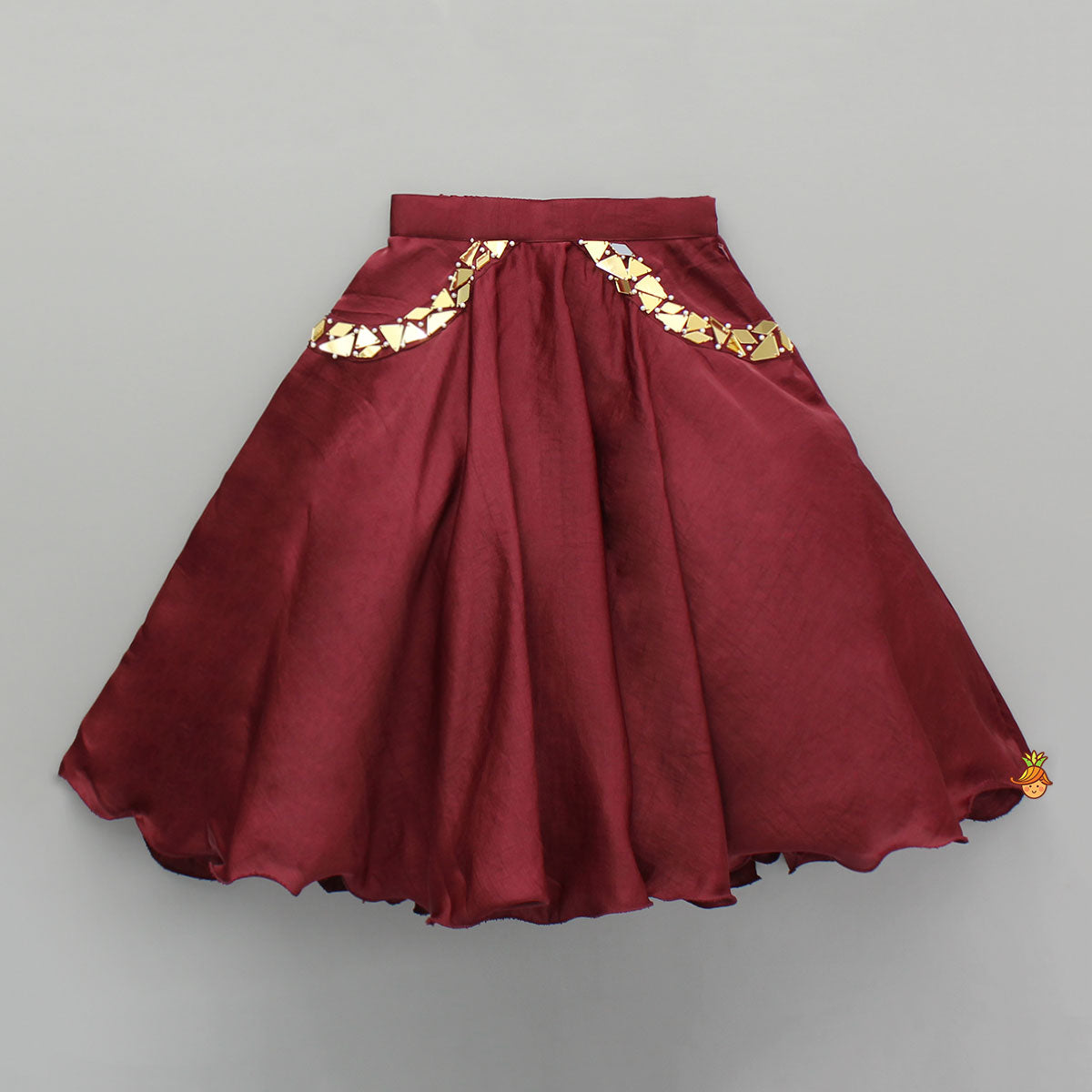 Maroon Embellished Top And Lehenga