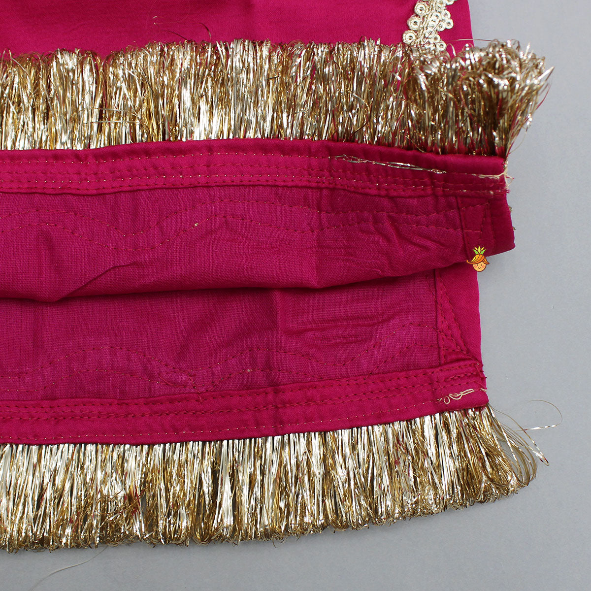 Pink Lace Work Kurti And Sharara With Matching Net Dupatta