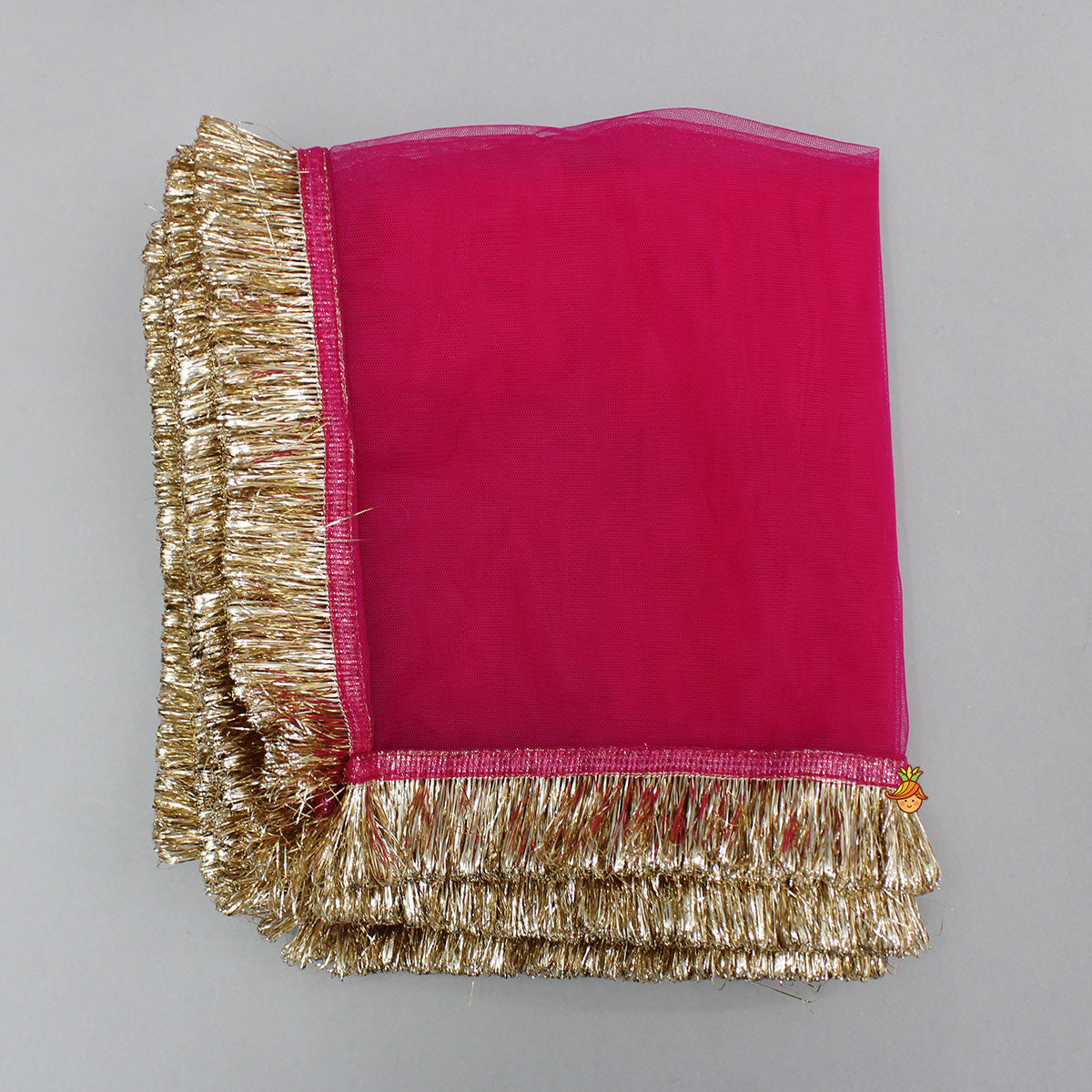 Pink Lace Work Kurti And Sharara With Matching Net Dupatta