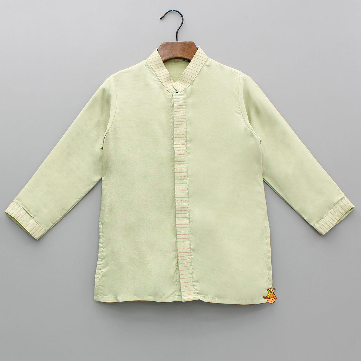 Green Kurta With Embroidered Jacket And Pyjama