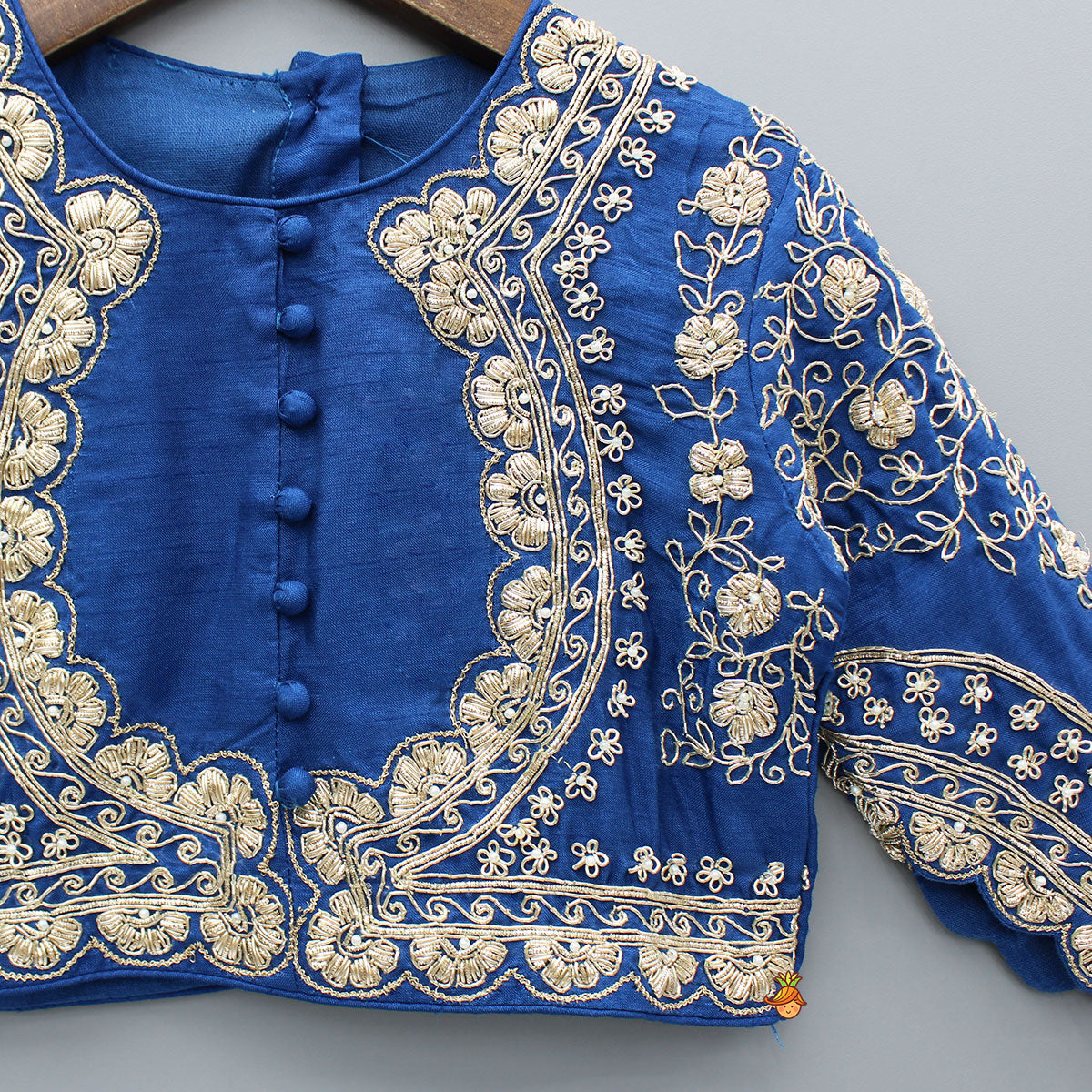 Blue Embroidered Top And Lehenga