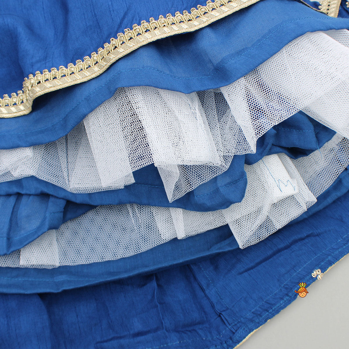 Blue Embroidered Top And Lehenga