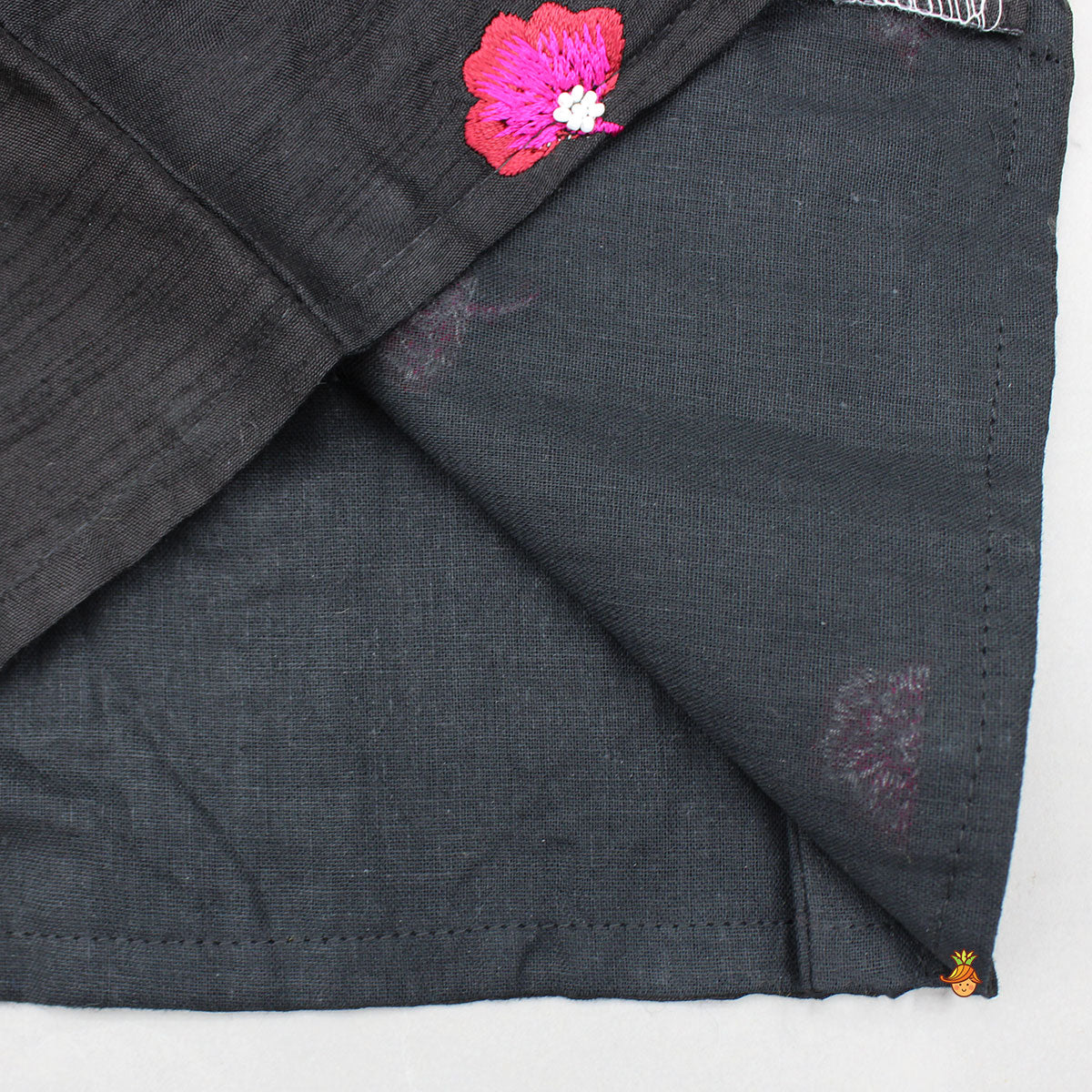 Black Kurta With Embroidered Jacket And Pyjama