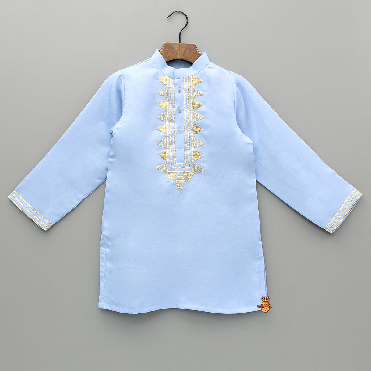 Blue Gota Embroidered Kurta And Pyjama