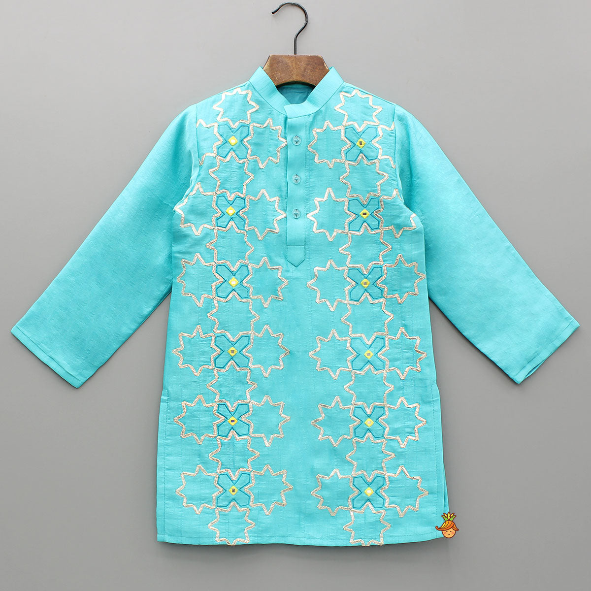 Blue Embroidered Kurta And Pyjama