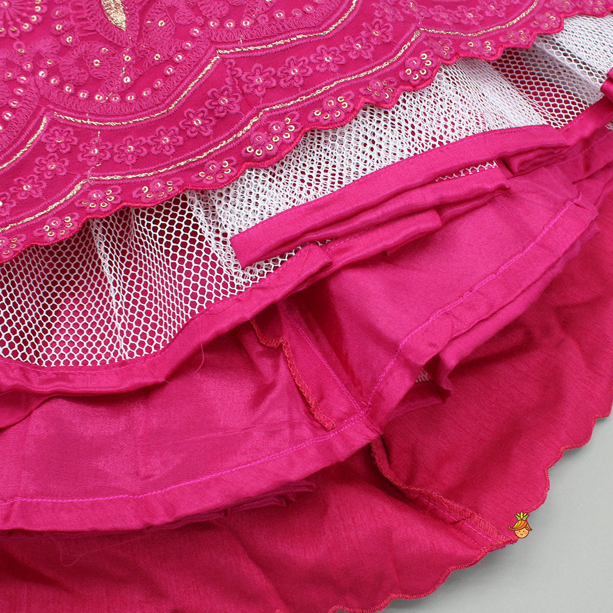 Pink Embroidered Anarkali With Attached Dupatta