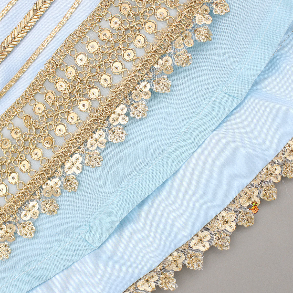 Blue Embroidered Top And Lehenga