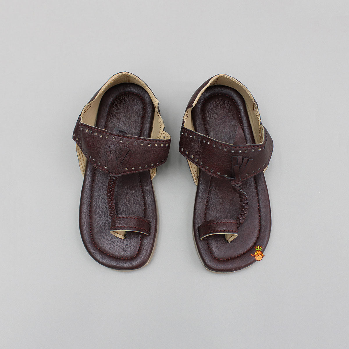 Brown Braided Kolhapuri Flats