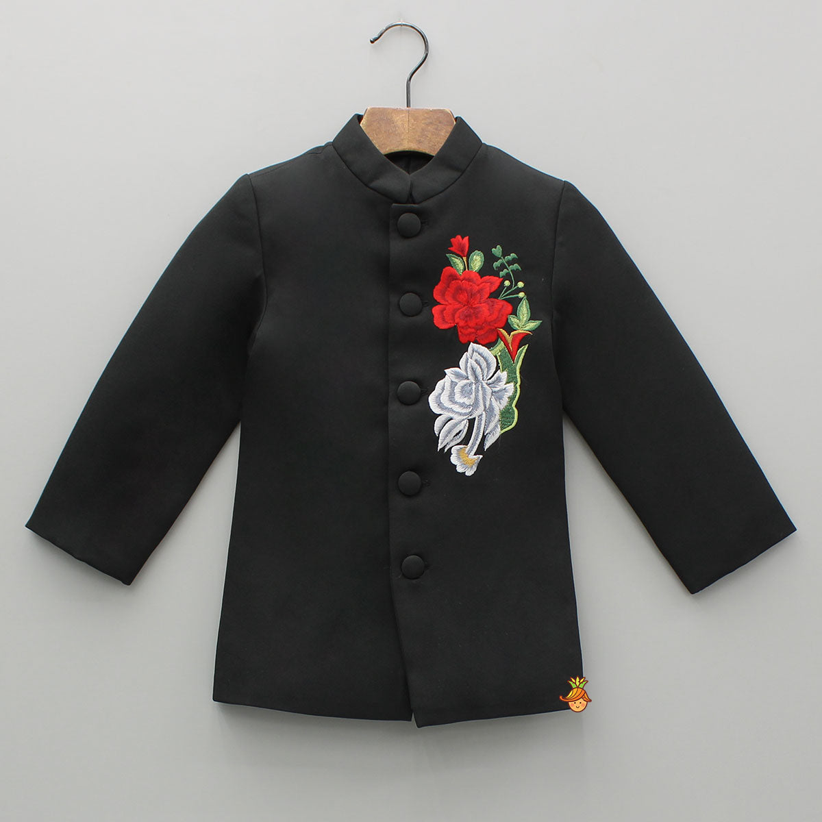 Black Sherwani With Embroidery And Pant