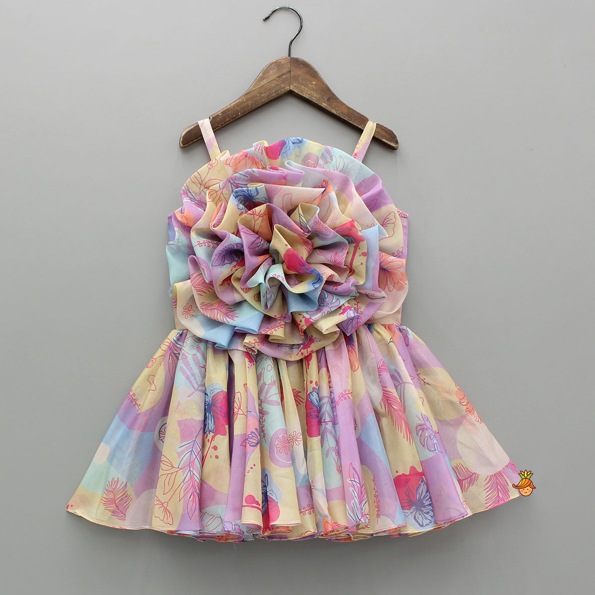Printed Multicolour Sleeveless Strappy Dress