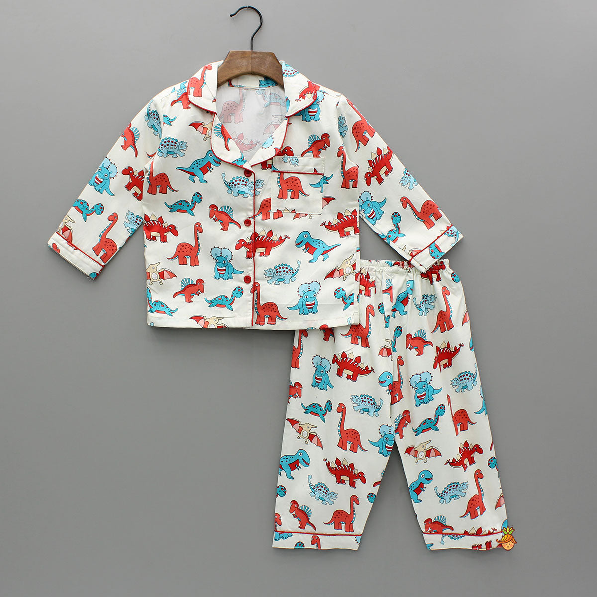 Multicolour Dinosaur Printed Sleepwear