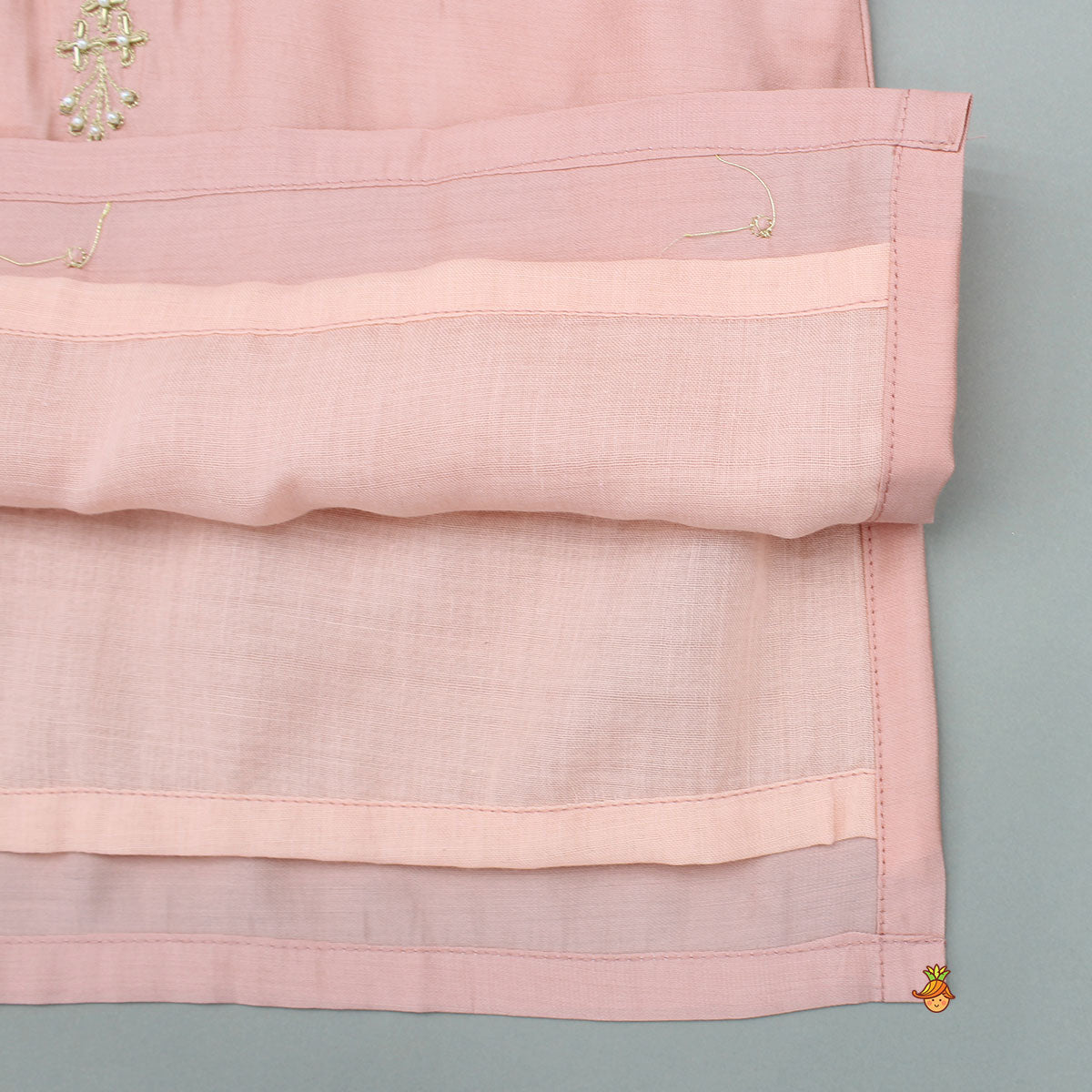 Peach Embroidered Kurta And Pyjama