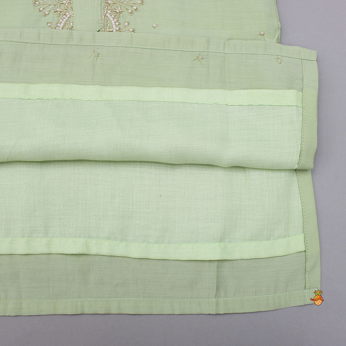 Zardozi Embroidered Green Kurta And Pyjama