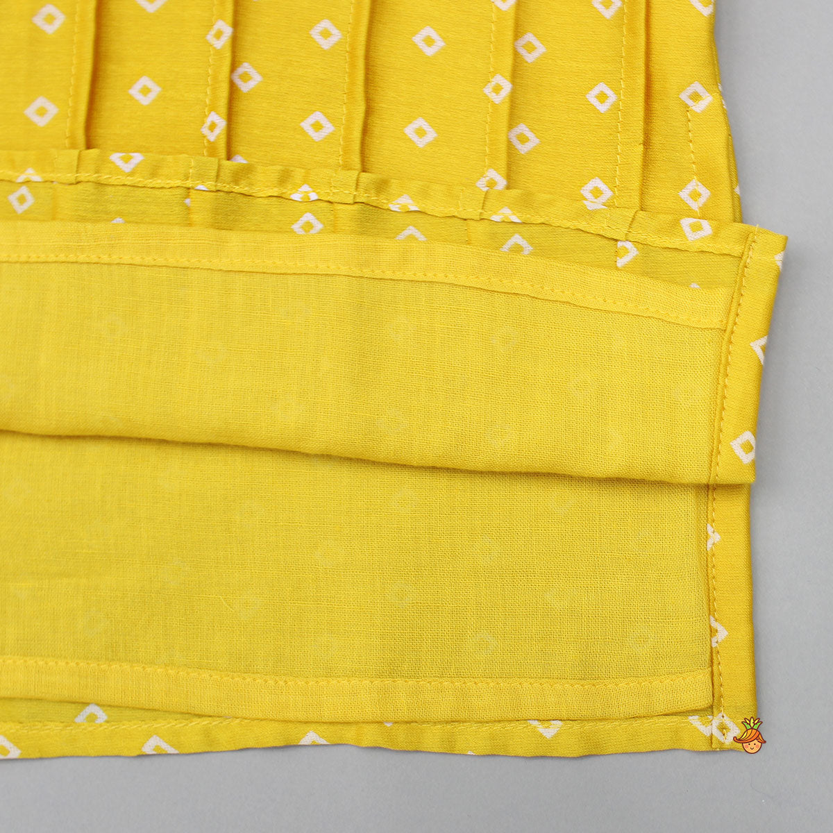 Mustard Pintuck Detailed Chanderi Kurta And Pyjama