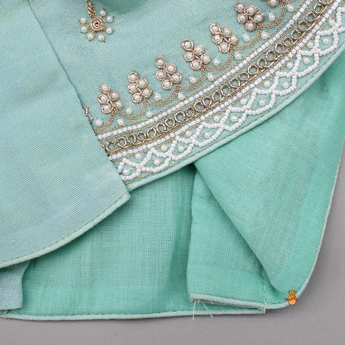 Green Embroidered Embellished Top And Brocade Embroidered Lehenga