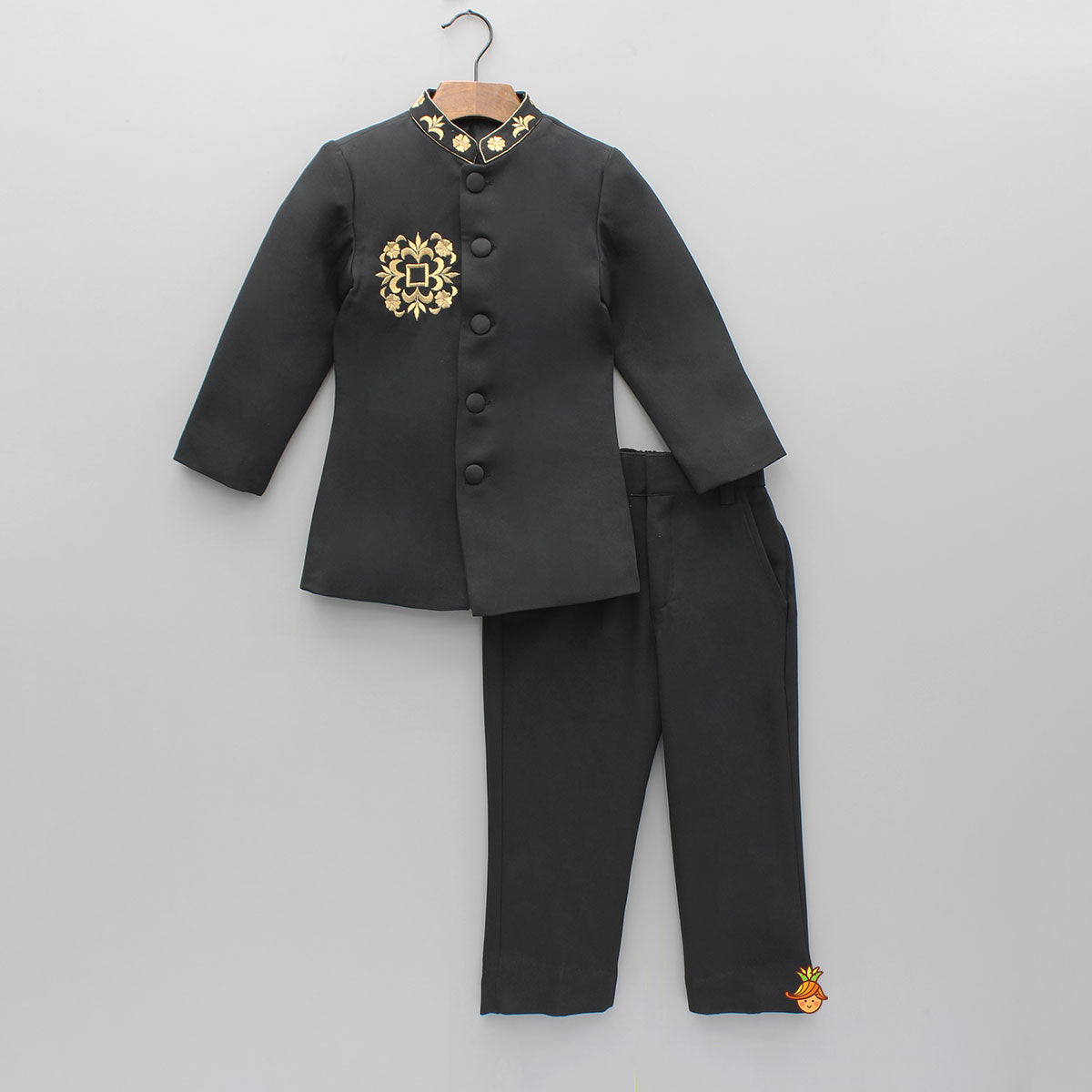 Black  Embroidered Sherwani And Pant