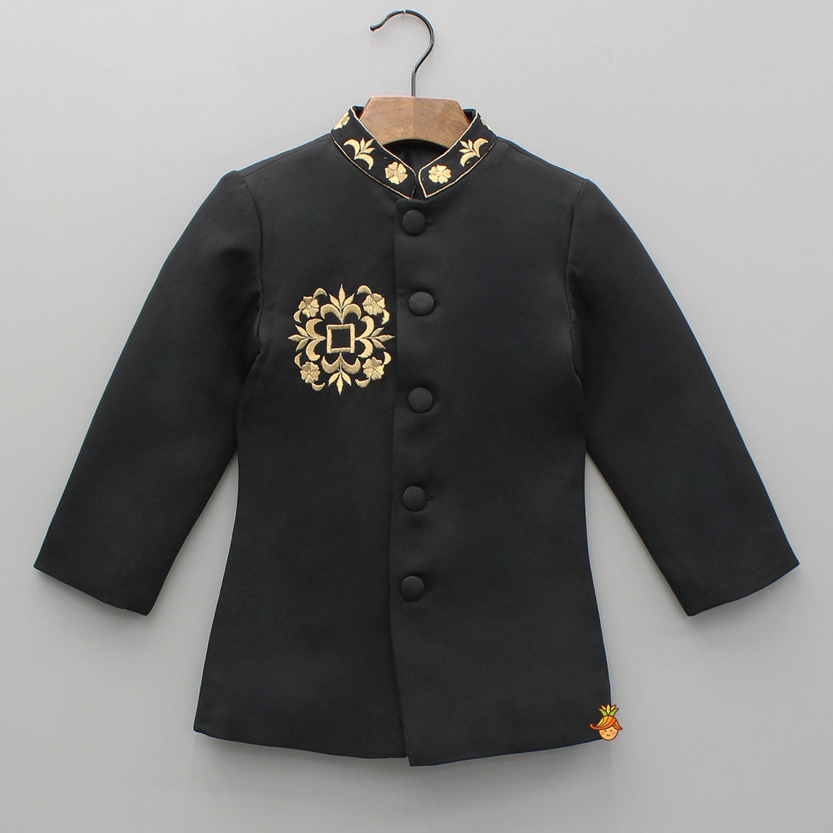 Black  Embroidered Sherwani And Pant