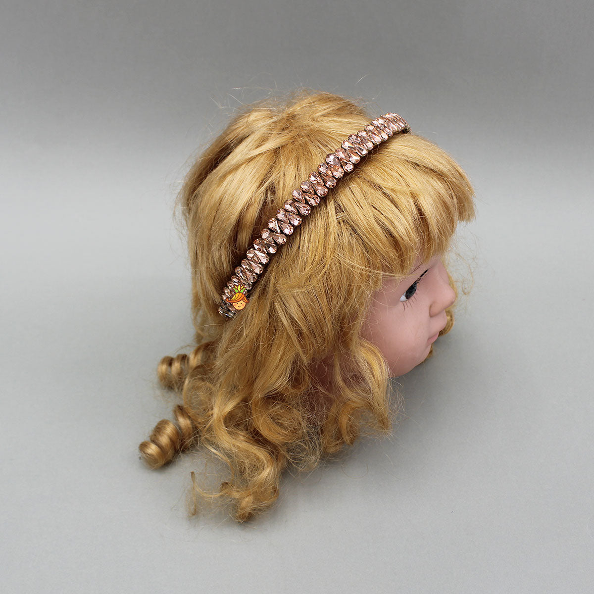 Orange Artificial Stones Embellished Hairband