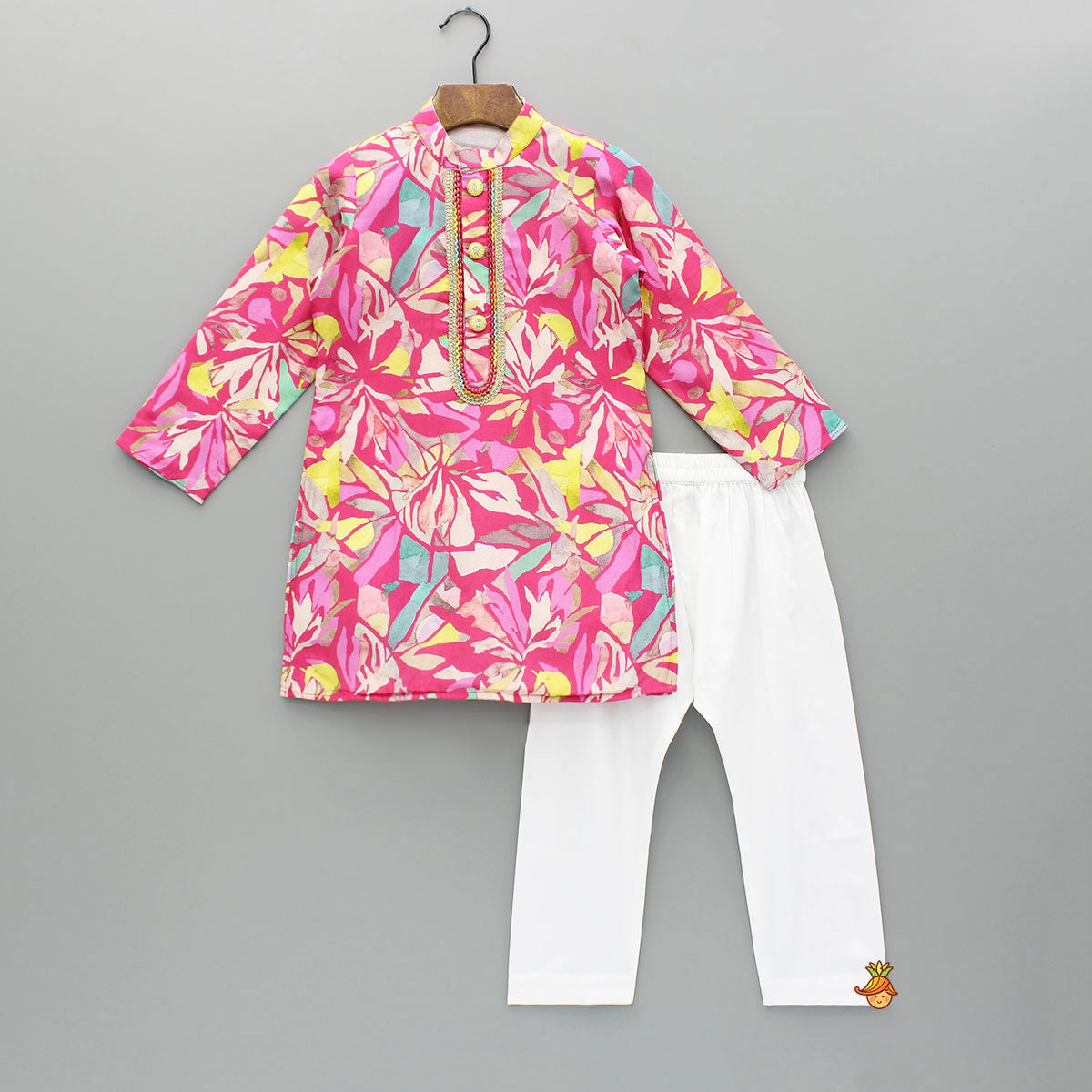 Pink Multicolour Printed Kurta And Pyjama