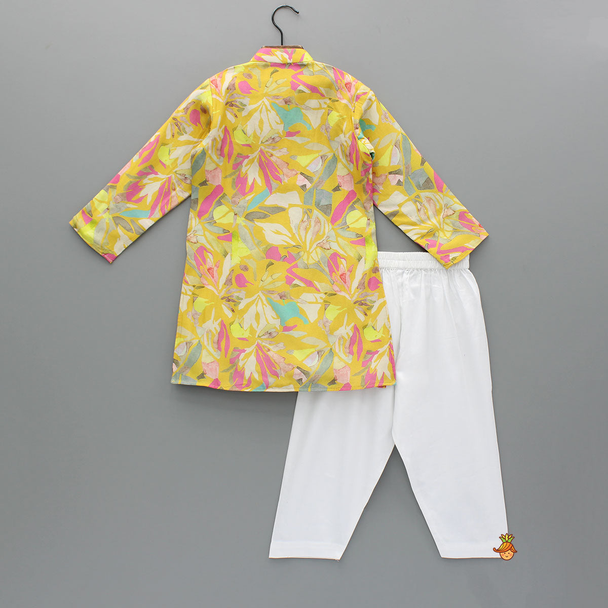 Yellow Multicolour Printed Kurta And Pyjama