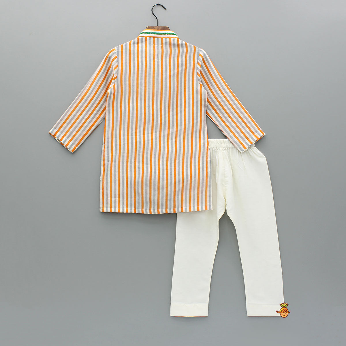 Multicoloured Striped Kurta And Pyjama