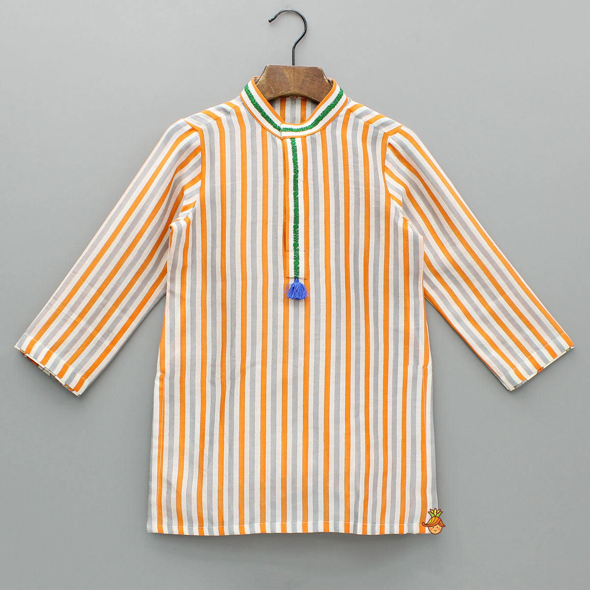 Multicoloured Striped Kurta And Pyjama