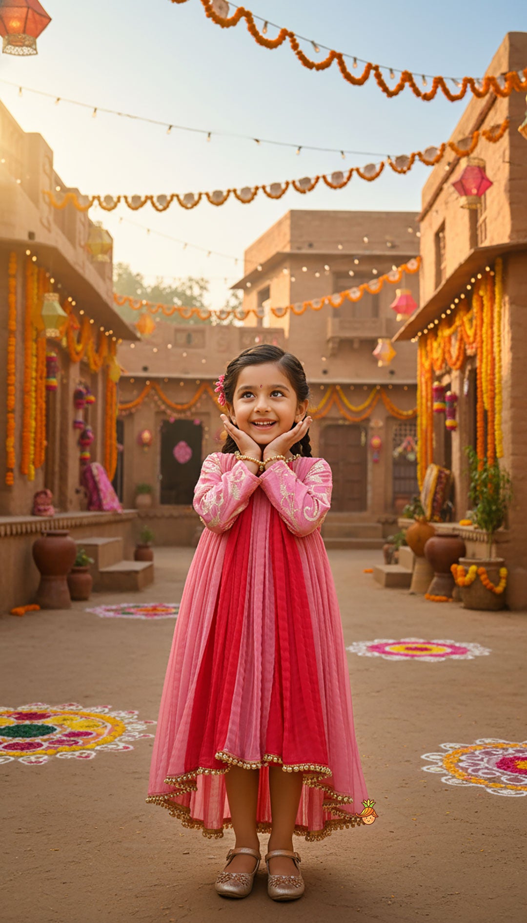 Dual Tone Embroidered Sleeves High Low Kurti