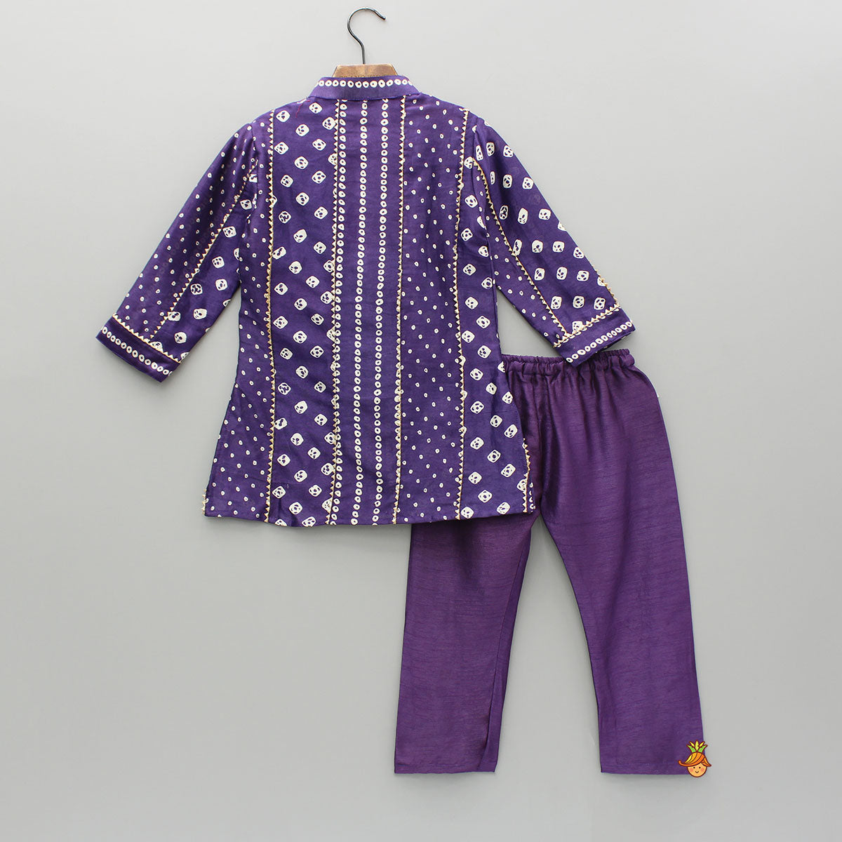 Bandhani Printed Purple Kurta And Pyjama